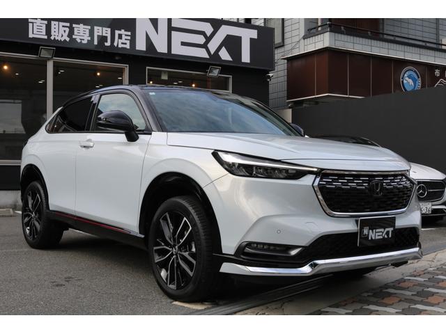 ヴェゼル e:HEV PLaY 禁煙車 ホンダセンシング 純正ナビ パノラミックビューモニター パノラマルーフ ハーフレザーシート ツートンルーフ パワーバックドア BSM クリアランスソナー ハーフレザーシート シートヒーター(2枚目)