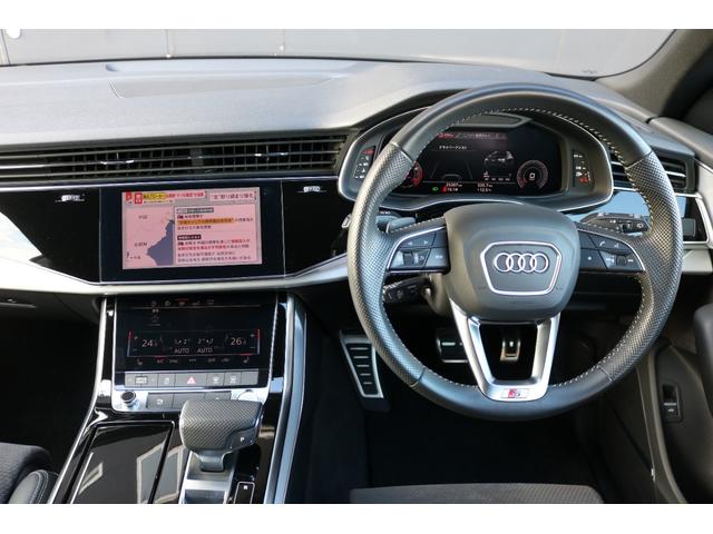 Ｑ８ ５５ＴＦＳＩクワトロ　デビューパッケージＳライン　禁煙車　純正ナビ　ＡＢＴエアロ（Ｆ／Ｒ）　パノラマビュー　フルセグＴＶ　バーチャルコックピット　シルバールーフレール　ＢＳＭ　ハーフレザー　シートヒーター　ＬＥＤヘッド　社外品２３インチＡＷ（13枚目）