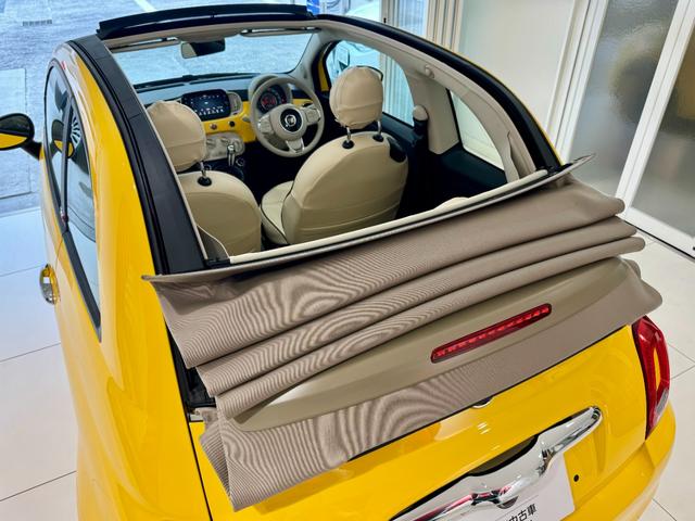 ５００Ｃ ミモザ　８０台限定車　ミモザ　専用色ハッピーイエロー　ワンオーナー　カバナシート　イタリアンフラッグフェンダーバッジ　ビンテージスタイルボンネットクロームライン　クロームテールパイプエクステンション　ＥＴＣ（37枚目）