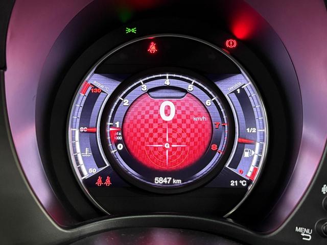 アバルト595 コンペティツィオーネ 茶革 黄色ブレンボキャリパー カーボンミラー ETC ドラレコ 5MT JBLスピーカー カーボンバンパー 純正ディスプレイオーディオ グリージョレコード(29枚目)