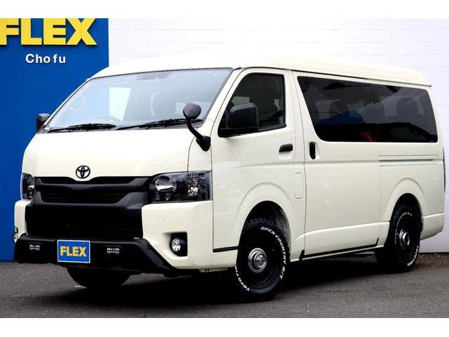 トヨタ ハイエースワゴンｇｌ ブラックカスタムオフロードｄｅｅｎ１６インチアルミｔｏｙｏオープンカントリータイヤｌｅｄヘッドライトインナーブラック施工フロントグリルマッドブラック塗装ドアミラーマッドブラック塗装ドアノブ塗装の中古車 車体価格435 8万円 21