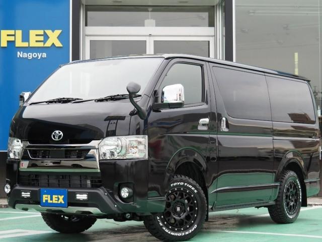 トヨタ ハイエースバンスーパーｇｌ ダークプライムｉｉ ４ｗｄ ディーゼル車 ｔｒｄオフロードｐｋｇ エクストリームｊ １６ｉｎｃｈａｗ ７ｉｎｃｈｓｄナビ ｔｒｄ デイライト付きバンパー ｔｒｄ マッドフラップ デジタルインナーミラー 両側電動ドアの中古車