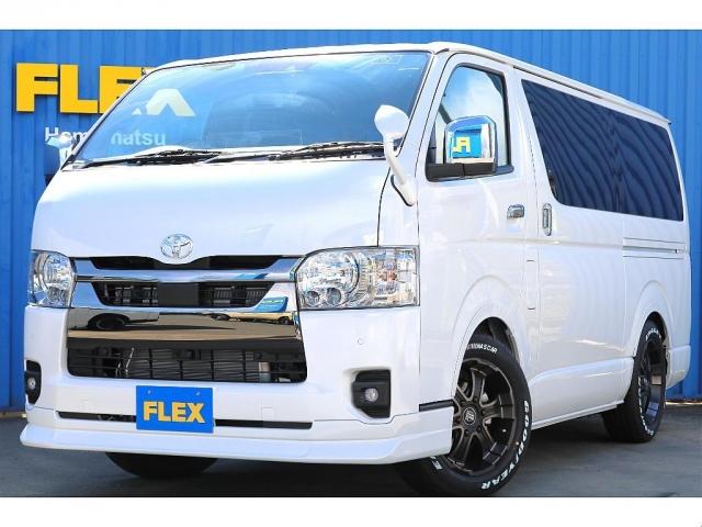 スーパーＧＬ　ダークプライムＩＩ　ＦＬＥＸフロントスポイラー　ＦＬＥＸオーバーフェンダー　ＦＬＥＸホイールＷ－ＤＥＥＰＳ　グッドイヤーナスカータイヤ　ＦＬＥＸ煌テールランプ　ＦＬＥＸベットキット　アルパインＢＩＧ－Ｘ１１インチナビ