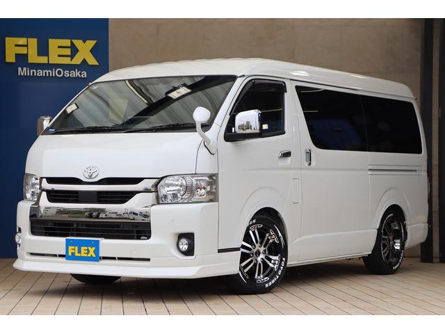 スーパーＧＬ　ダークプライムＩＩ　ＦＬＥＸ　ＤｅｌｆｉｎｏフロントスポイラーＦＬＥＸオーバーフェンダーＤｅｌｆ０２　１７インチＡＷＴＯＹＯ１７インチタイヤローダウンＢＩＧＸ１１インチナビ１２．８インチモニターＥＴＣタイプ２ベッドキット
