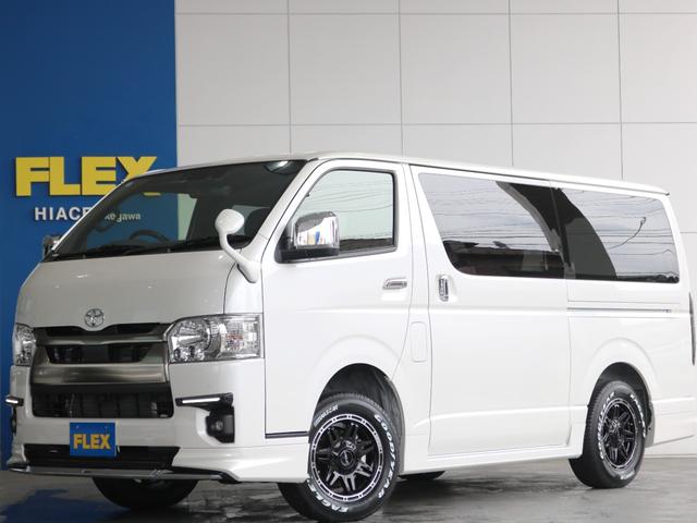 ロングスーパーＧＬ　ダークプライムＳ　モデリスタエアロ　ＧＹナスカータイヤ　パノラミックビューモニター　クラフトプラスベッドキット　デルフ０４・１６インチＡＷ　ＦＬＥＸアルティメットＬＥＤテールランプ　ガッツミラー同色塗装