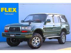 ランドクルーザー80 VXリミテッド 最終型 ダブルエアバック グリーン×ホワイトペイント 角目四灯 ナローボディ リフトアップ施工済み 新品XELF16インチAW 新品BFグッドリッチATタイヤ 新品クラシックキャメルシートカバー 中古車画像