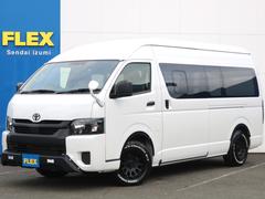 ハイエースバン  フロントスポイラー アルティメットLEDテール デルタフォース17インチAW TOYOオープンカントリー オーバーフェンダー ヘッドインナーブラック 床張りフローリング施工 パナソニックストラーダナビ 中古車画像