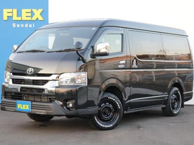 ブラックを貴重としたスポーティーなカスタム車両です！ 東北最大級の在庫数、多数展示！宮城県ハイエース専門店ＦＬＥＸハイエース仙