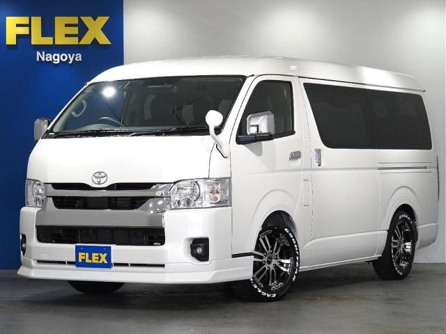 ハイエースワゴン(トヨタ) ＧＬ　ロング　パーキングサポート　クリアランスソナー　ＴＳＳ　ハイエース　１０人乗り　ワゴンＧＬ　スタンダード配列　ローダウン　オーバーフェンダー　オリジナルアルミホイール　フルセグＳＤナビ　フリップダウンモニター 中古車画像