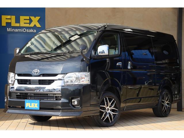 ハイエースワゴン(トヨタ) ＧＬ　ＦＬＥＸ　Ｄｅｌｆｉｎｏフロントスポイラー　ＦＬＥＸ　オーバーフェンダー　ＦＬＥＸ　Ｄｅｌｆ０１　１８インチＡＷ　ＦＬＥＸ　プレステージＬＥＤテールランプ　パイオニア製７インチＳＤナビ 中古車画像