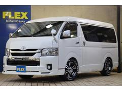 ハイエースバン スーパーGL ダークプライムII モデリスタフロントスポイラー 新品FLEXオーバーフェンダー ローダウン 新品FLEX Delf02 17インチAW 新品グッドイヤーナスカータイヤ 新品FLEX煌めきLEDテールランプ 中古車画像