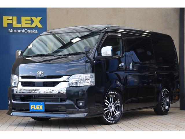 ハイエースワゴン(トヨタ) ＧＬ　ロング　アレンジＡＳ　ＦＬＥＸ　Ｄｅｌｆｉｎｏフロントスポイラー　ＦＬＥＸ　Ｄｅｌｆｉｎｏオーバーフェンダー　ＦＬＥＸ　Ｄｅｌｆ０２　１７インチＡＷ　２インチローダウン　ＦＬＥＸ　レザー調シートカバー 中古車画像