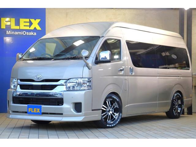 ハイエースワゴン(トヨタ) 　グランドキャビン　ファインテックツアラー　ＦＬＥＸ　Ｄｅｌｆｉｎｏフロントスポイラー　ＦＬＥＸ　Ｄｅｌｆｉｎｏオーバーフェンダー　１．５インチローダウン　アルパイン製ＢＩＧＸ１１インチＳＤナビ 中古車画像