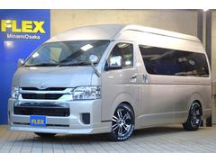 ハイエースワゴン  グランドキャビン ファインテックツアラー FLEX Delfinoフロントスポイラー FLEX Delfinoオーバーフェンダー 1.5インチローダウン アルパイン製BIGX11インチSDナビ 中古車画像