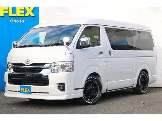 ハイエースワゴン(トヨタ) ＧＬ　ａｃｒｏｓｓＦＬＥＸフロントスポイラーＦＬＥＸ１７インチアルミナスカータイヤローダウンオーバーフェンダーＦＬＥＸＬＥＤテールカロッツェリアナビＥＴＣフリップダウンモニター床張り施工 中古車画像
