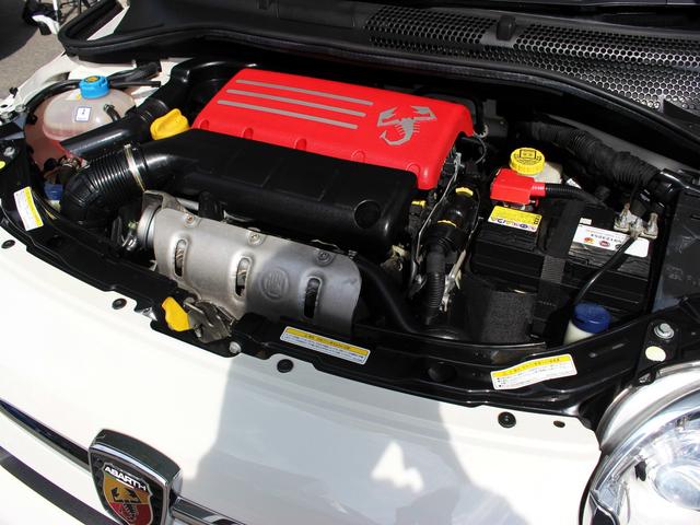 アバルト500 ベースグレード 禁煙車 キセノンヘッドライト フォグライト ヘッドライトウォッシャー リアパーキングセンサー ETC スポーツモード オートエアコン パドルスイッチ ウインドウバイザー 純正16インチアルミホイール(64枚目)