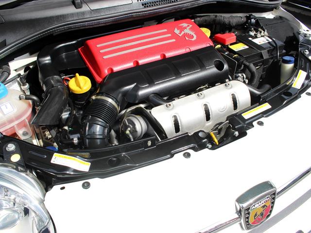 アバルト500 ベースグレード 禁煙車 キセノンヘッドライト フォグライト ヘッドライトウォッシャー リアパーキングセンサー ETC スポーツモード オートエアコン パドルスイッチ ウインドウバイザー 純正16インチアルミホイール(65枚目)