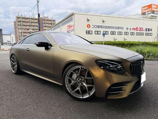 Ｅクラス Ｅ４５０　４マチック　クーペ　スポーツ　４ＷＤ　本革　サンルーフ　２１インチＢＣフォージド　フルラッピング　エアサスロワリングキット取付（3枚目）