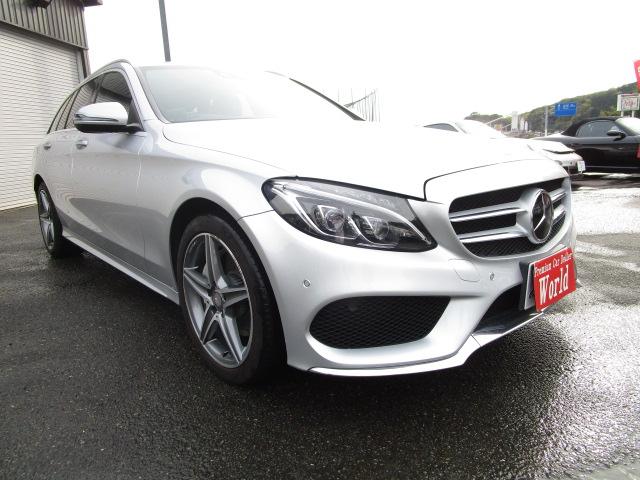 Ｃ２２０ｄ　ステーションワゴン　スポーツ本革仕様　正規Ｄ車　禁煙車　黒本革シート　右ハンドル　キーレスゴー　レーダーセーフティーパッケージ　ヘッドアップディスプレイ　ＨＤＤナビフルセグ　Ｂカメラ　Ｂｌｕｅｔｏｏｔｈ対応　ＰＷゲート　ＡＭＧ１８ＡＷ(2枚目)