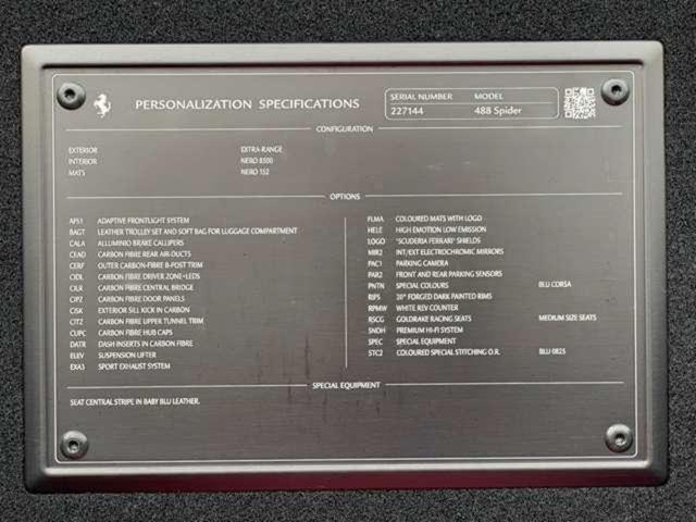 488スパイダー ベースグレード 正規D車左HOPカーボンD-ZONE+LEDOPカーボンレーシングシートOP鍛造20inchAWOPFリフターOPカーボンエクステリアOPカーボンインテリアOP純正HDDナビBカメラOPプレミアムJB(26枚目)