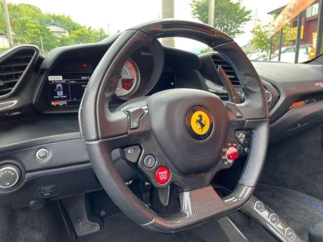 488スパイダー ベースグレード 正規D車左HOPカーボンD-ZONE+LEDOPカーボンレーシングシートOP鍛造20inchAWOPFリフターOPカーボンエクステリアOPカーボンインテリアOP純正HDDナビBカメラOPプレミアムJB(34枚目)