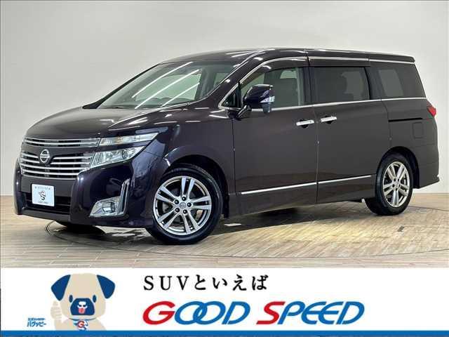 島尻郡南風原町 グッドスピード　ＭＥＧＡ　ＳＵＶ　南風原店 日産 エルグランド ２５０ハイウェイスター　両側電動スライドドア　アルパインフリップダウンモニター　純正ナビ　フルセグ　バックカメラ　ＥＴＣ　Ｗエアコン　プッシュスタート　スマートキー　ハーフレザー　横滑り防止　純正アルミホイール オーロラモーヴ 6.5万km 2011(平成23)年