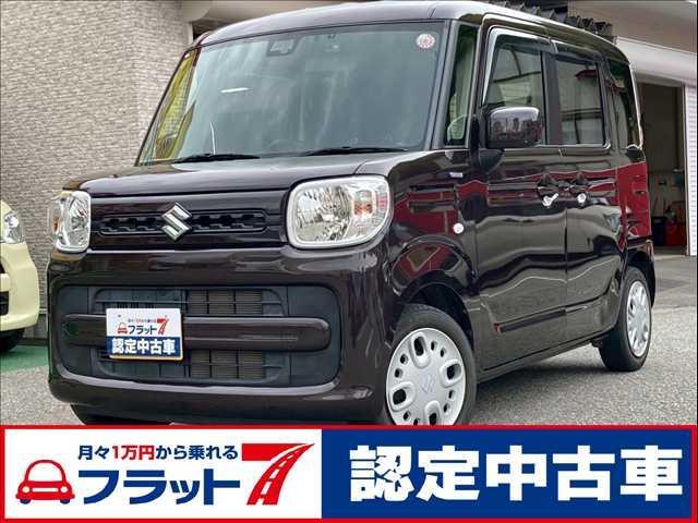ハイブリッドＧ　フラット７認定中古車／４ＷＤ／安全装備スズキセーフティサポート／社外ナビ／テレビ／両側スライドドア／ＥＴＣ車載器／オートエアコン／スマートキー＆プッシュスタート