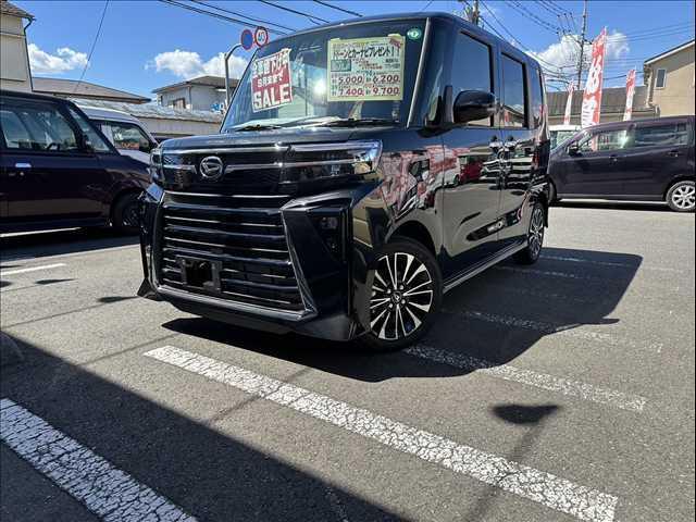 タント カスタムＲＳ　届出済未使用車　禁煙車　スマートアシスト　衝突被害軽減ブレーキ　プッシュスタート　スマートキー　両側電動スライドドア　ステアリングリモコン　ＬＥＤヘッドランプ　フォグランプ　クリアランスソナー（1枚目）