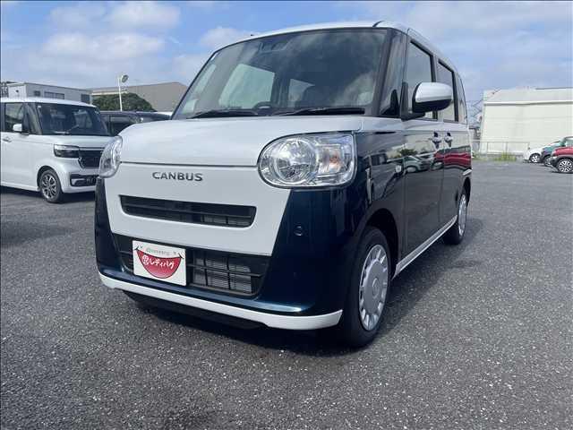 ムーヴキャンバス ストライプスＸ　届出済未使用車　両側電動スライドドア　衝突軽減ブレーキシステム　アイドリングストップ　コーナーセンサー　パーキングセンサー　オートエアコン　スマートキー　禁煙車　パワーステアリング　修復歴無（1枚目）