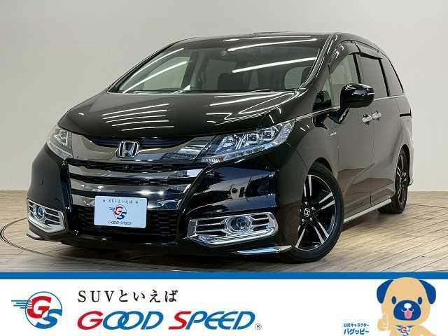 沖縄県の中古車ならオデッセイハイブリッド ＡＢＳＯＬＵＴＥ　Ｈｏｎｄａ　ＳＥＮＳＩＮＧ　Ａｄｖａｎｃｅ　全周囲　後席モニタ－　テイン車庫調　衝突軽減