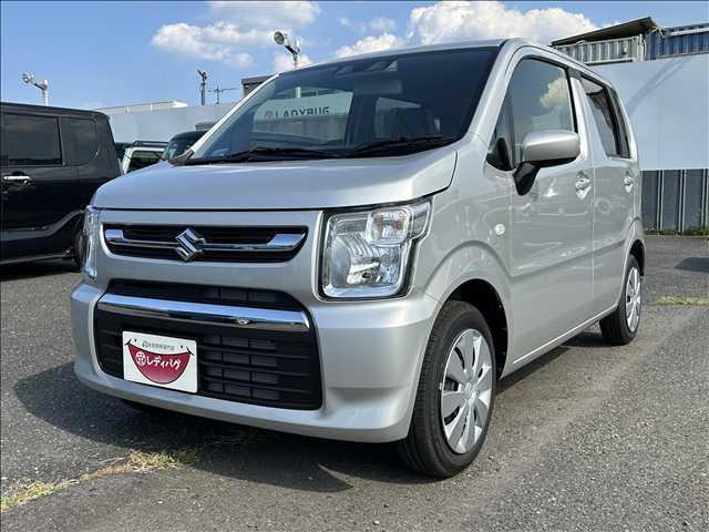 ワゴンＲ ＦＸ　届出済未使用車　ＣＤプレーヤー付き　衝突軽減ブレーキ　横滑り防止装置　ヘッドランプハロゲン　スマートキー　禁煙車　オートエアコン　セキュリティアラーム　パワーウインドウ　修復歴無（1枚目）