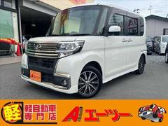 タント カスタムX トップエディションSAIII 社外ナビ 衝突軽減 ETC 片側電動スライド シートヒーター 横滑り防止装置 アイドリングストップ プッシュスタート オートエアコン HID バックカメラ フォグランプ 純正アルミホイール ドラレコ 中古車画像