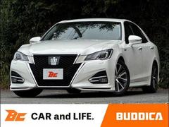 クラウンハイブリッド アスリートG 後期 フルセグナビ F Rモデリスタエアロ ガナドールマフラー ダウンサス セーフティセンス レーダークルコン レザーシート ベンチレーション 社外テール ドラレコ Bモニ LEDヘッド フォグ 中古車画像