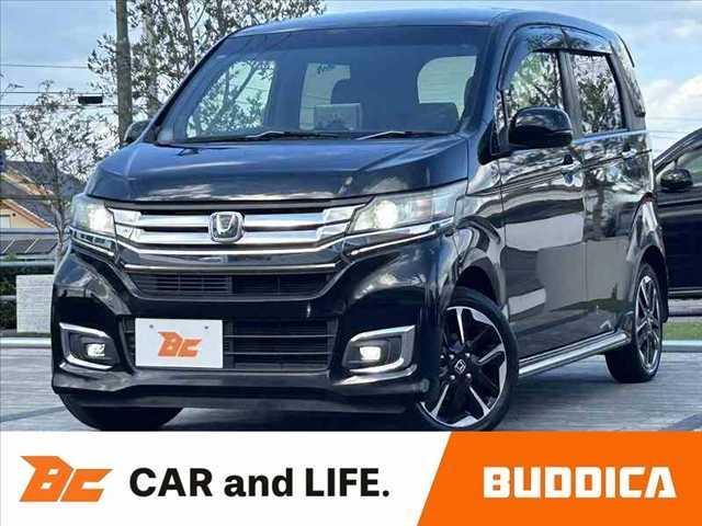 N−WGNカスタム(ホンダ) G・ターボパッケージ 後期 禁煙車 車検整備付 ツインモニター AftermarketSDナビ フルセグ BT DVD Bカメラ ステリモ スマートキーX2 オートHID クルコン ETC OP15AW ハーフレザー Pガラス Aストップ 中古車画像