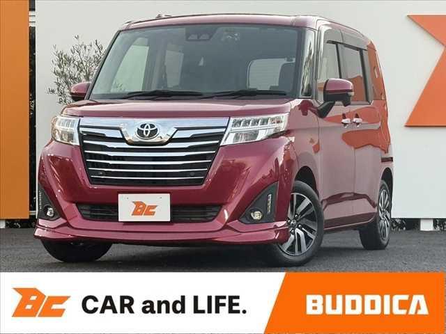 ルーミー(トヨタ) カスタムＧ　禁煙車　車検整備付　中期　スマアシ３　ナビ　フルセグ　両電スラ　クルコン　キーフリーシステム　ＬＥＤヘッド　オートライト　フォグ　純１４インチＡＷ　革巻ステ　ドラレコ　ステリモ 中古車画像