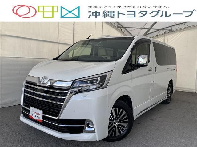 沖縄県の中古車ならグランエース Ｇ　メモリーナビ　ＤＶＤ再生　ミュージックプレイヤー接続可　後席モニター　バックカメラ　衝突被害軽減システム　ＥＴＣ　ドラレコ　両側電動スライド　ＬＥＤヘッドランプ　乗車定員８人　３列シート　ディーゼル