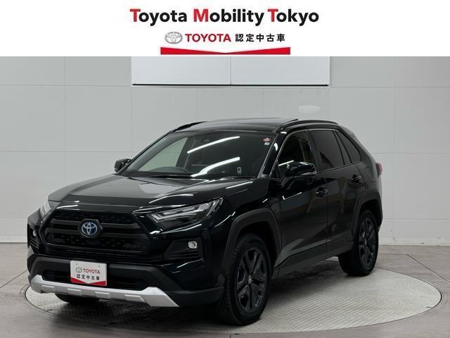 トヨタ ＲＡＶ４ ハイブリッドアドベンチャー　バックガイドモニター　キーレス　パノラマサンルーフ　１オーナー　ＬＥＤライト　クルコン　アルミ　記録簿　オートエアコン　スマートキー　ドラレコ　電動シート　４ＷＤ　ミュージックプレイヤー接続可　ＥＴＣ