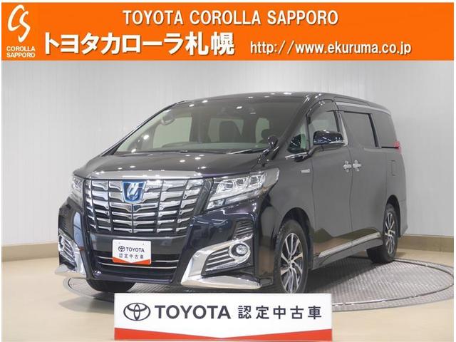 トヨタ アルファードハイブリッド ＳＲ　Ｃパッケージ　４ＷＤ　フルセグ　メモリーナビ　ＤＶＤ再生　後席モニター　バックカメラ　ＥＴＣ　ドラレコ　両側電動スライド　ＬＥＤヘッドランプ　乗車定員７人　３列シート　ワンオーナー　フルエアロ　アイドリングストップ