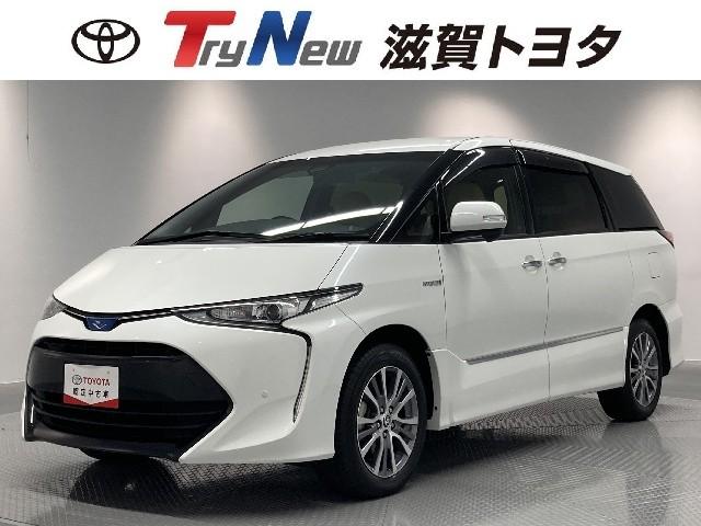 エスティマハイブリッド(トヨタ) アエラス　スマート　４ＷＤ　フルセグ　メモリーナビ　ＤＶＤ再生　ミュージックプレイヤー接続可　後席モニター　バックカメラ　衝突被害軽減システム　ＥＴＣ　両側電動スライド　ＬＥＤヘッドランプ　乗車定員７人　３列シート 中古車画像