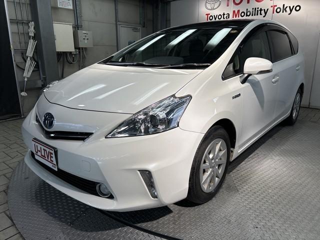 プリウスアルファ(トヨタ) Ｓ　スマキ−　ＤＶＤ視聴可　整備点検記録簿　リモコンキー　横滑り防止装置付き　ＰＷ　Ｂカメラ　ナビ・ＴＶ　サイドエアＢ　ワンオナ　ドライブレコーダー　ＡＵＸ　ＥＴＣ車載器　ＡＢＳ付き　アルミホイール　ＡＣ 中古車画像