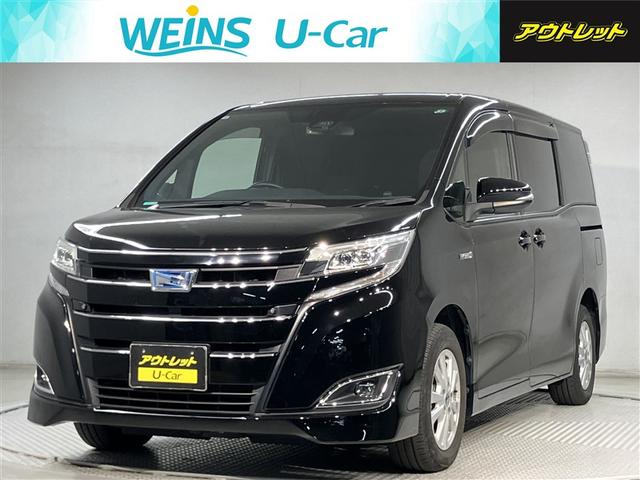 ノア(トヨタ) ハイブリッドＧ　Ｒカメラ　スマートキー＆プッシュスタート　ＬＥＤへッドライト　地デジ　イモビライザー　パワーウインドウ　アルミ　クルコン　エアバッグ　横滑り防止　ＤＶＤ再生機能　パワステ　ナビＴＶ　ＡＢＳ　メモリナビ 中古車画像