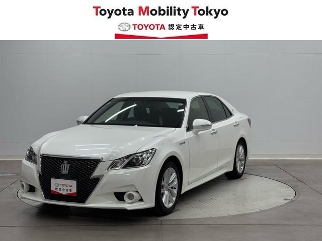 クラウンハイブリッド アスリートS PW ETC付き 横滑防止装置 1オーナー車 フルセグ地デジ 整備記録簿 PWシート バックガイドモニター TVナビ キーフリー カーテンエアバッグ AAC DVD再生機能 パワーステアリング アルミ(1枚目)