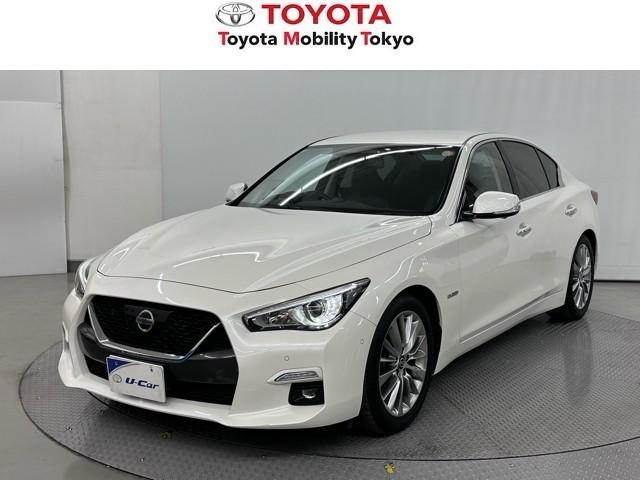 スカイライン(日産) ３５０ＧＴ　ハイブリッド　タイプＰ　スマートキ　プリクラッシュ　地デジＴＶ　ＤＶＤ再生機能　盗難防止システム　運転席パワーシート　ＬＥＤ　ＡＷ　オートクルーズコントロール　ＴＶナビ　オートエアコン　Ｄレコ　キーレスゴー　メモリ−ナビ　革 中古車画像