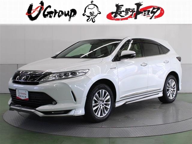 ハリアーハイブリッド(トヨタ) プログレス　メタル　アンド　レザーパッケージ　４ＷＤ　革シート　フルセグ　メモリーナビ　ミュージックプレイヤー接続可　バックカメラ　衝突被害軽減システム　ＥＴＣ　ドラレコ　ＬＥＤヘッドランプ　ワンオーナー　フルエアロ　記録簿 中古車画像