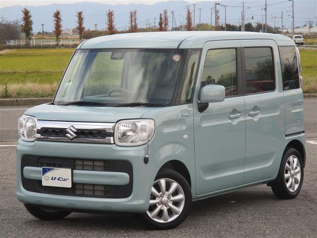 スペーシア(スズキ) ハイブリッドＸ　両側電動スライド　衝突被害軽減システム　バックカメラ　スマートキー　アイドリングストップ　ミュージックプレイヤー接続可　横滑り防止機能　ワンオーナー　キーレス　盗難防止装置　ＤＶＤ再生　乗車定員４人 中古車画像