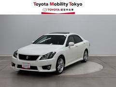 クラウン 2.5アスリート プレミアムエディション バックガイドモニター 横滑防止 AUX DVD 黒革シート アルミホイール 地デジフルセグ スマートキー HDDナビ サンルーフ オートクルーズ 盗難防止システム ETC エアバック オートエアコン 中古車画像