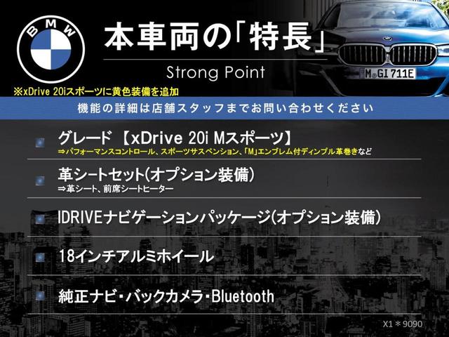 Ｘ１ ｘＤｒｉｖｅ　２０ｉ　Ｍスポーツ　黒革シート　シートヒーター　バックカメラ　ＨＩＤヘッドライト　純正１８インチＡＷ　オートライト　パークアシスト　デュアルオートエアコン　禁煙車　ＥＴＣ（3枚目）