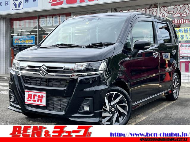 ワゴンＲカスタムＺ ハイブリッドＺＴ　デュアルカメラブレーキサポート　全方位カメラ付きディスプレーオーディオ＋スズキコネクト　インタークーラーターボ　パドルシフト　ドライブレコーダー　ヘッドアップディスプレイ　クルーズコントロール（1枚目）