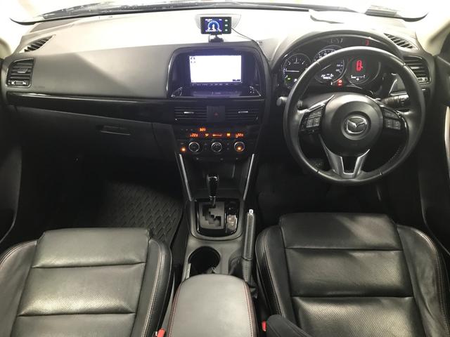 ＣＸ－５ ＸＤ　Ｌパッケージ　社外ナビ／フルセグＴＶ／ＣＤ／ＤＶＤ／ＢＴオーディオ／前後ドラレコ／クルコン／衝突軽減ブレーキ／パワーシート／１７インチアルミ／革シート／バックカメラ／純正１９インチアルミホイールＨＩＤオートライト（3枚目）