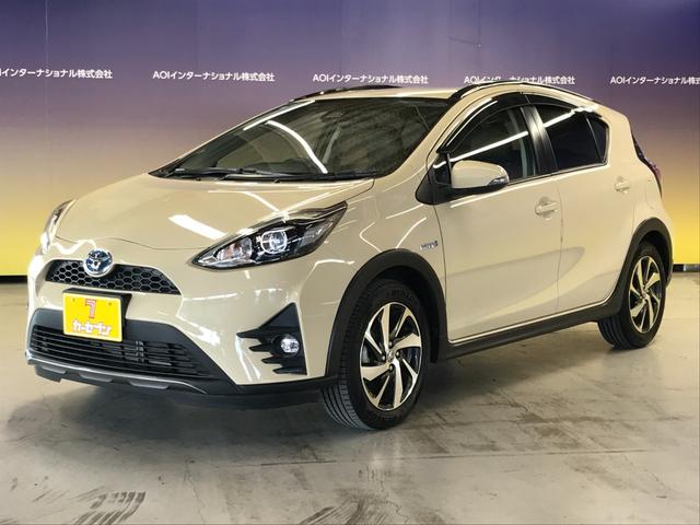 アクア クロスオーバー 社外ナビ フルセグTV Bluetoothオーディオ CD DVD バックカメラ オートLEDヘッドライト 衝突軽減ブレーキ 車線逸脱 スマートキー 純正16インチアルミ ETC(5枚目)